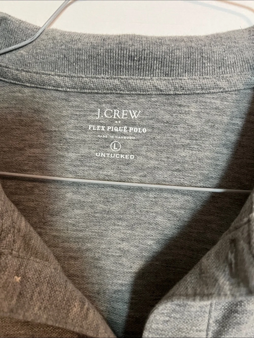 J. Crew Men’s Heather Gray Polo Flex Pique Untucked